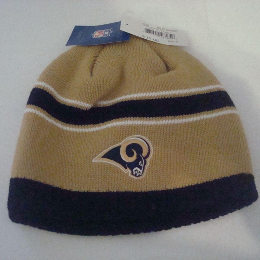 LOS ANGELES RAMS‎ REEEBOK BEANIE KNIT TOBOGGAN SKI HAT CAP VINTAGE 00S Y2K W1
